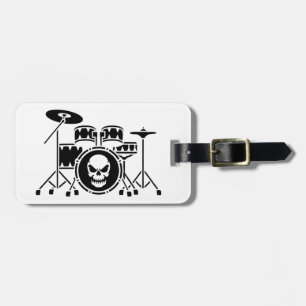 Étiquette À Bagage Trendy Personnalisé crâne Drum Set Musique Drummer