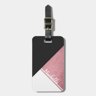 Étiquette À Bagage Triangle Noir Or Rose blanche moderne