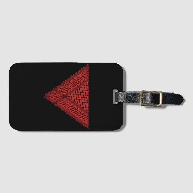 Étiquette À Bagage triangle rouge Keffiyeh symbole de résistance de l (Devant Horizontal)