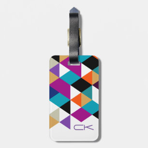 Étiquette À Bagage Triangles modernes colorés Motif géométrique