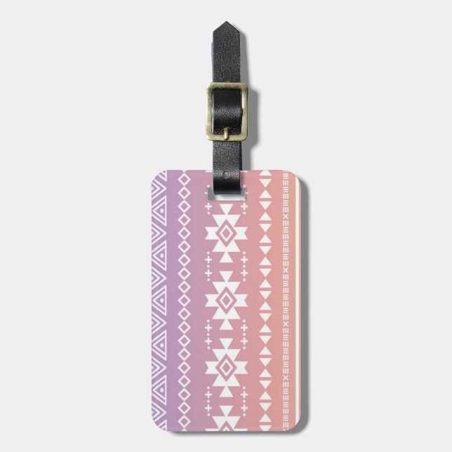 Étiquette À Bagage Tribal aztec ombre motif (Devant Vertical)
