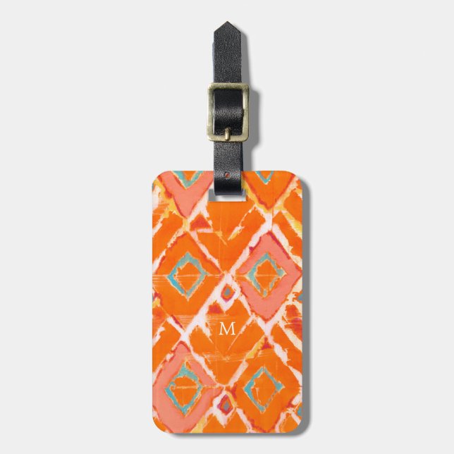 Étiquette À Bagage Tribal Orange II (Devant Vertical)