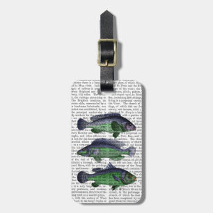 Étiquette À Bagage Trio poisson bleu et vert