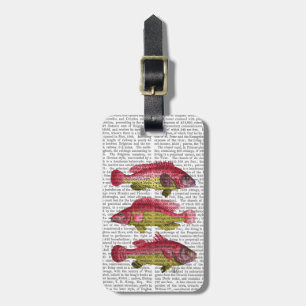 Étiquette À Bagage Trio poisson Imaginaire rouge et jaune
