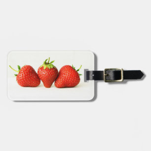 Étiquette À Bagage Trois Fraises Sur Cd Blanc ltcna