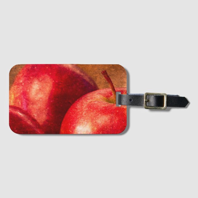 Étiquette À Bagage Trois pommes rouges (Devant Horizontal)