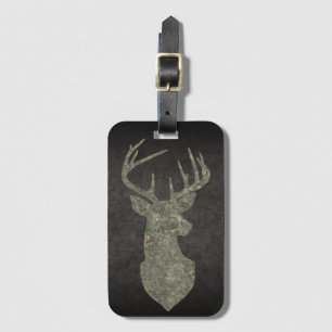 Étiquette À Bagage Trophée Regal Buck Deer Silhouette au Camouflage