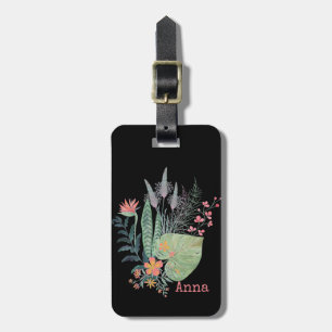 Étiquette À Bagage tropical Botanique floral personnalisé