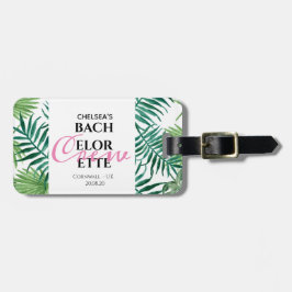 Étiquette À Bagage Tropical Summer Leaf Bachelorette Crew Party