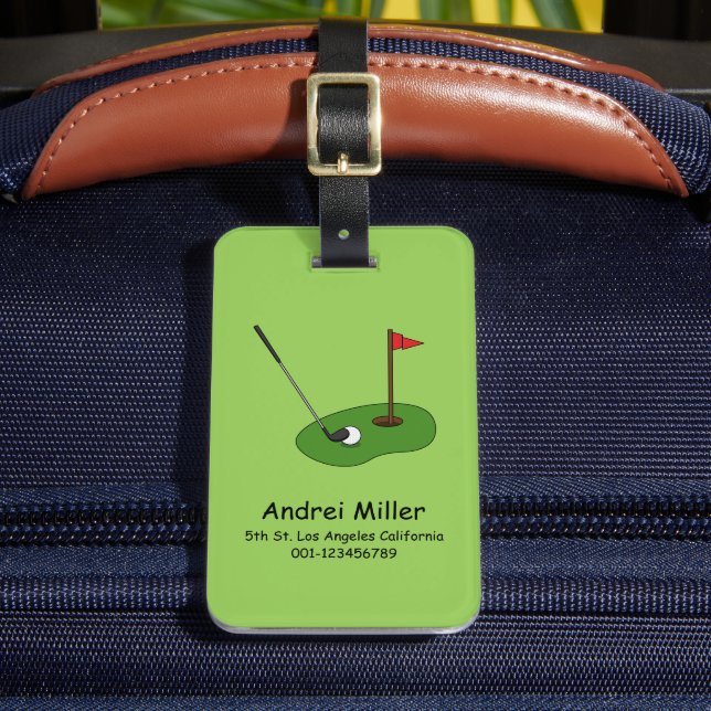 Étiquette À Bagage Trou de golf avec drapeau Personnaliser (Insitu Rectoal 2)