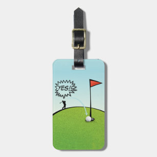 ÉTIQUETTE À BAGAGE TROU DRÔLE DE BOULE DE GOLF DANS UN, CADEAU DE