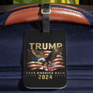 Étiquette À Bagage Trump 2024 Reprendre l'Amérique Drapeau américain 