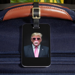 Étiquette À Bagage Trump Pink Bubble Gum Président 47 USA