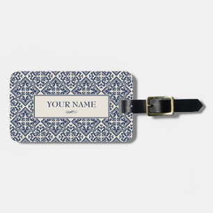 Étiquette À Bagage Tuile vintage bleu foncé