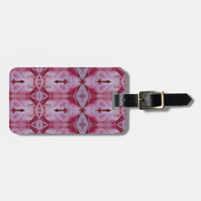 Étiquette À Bagage Tulipe rose Ikat 4 (Devant horizontal)