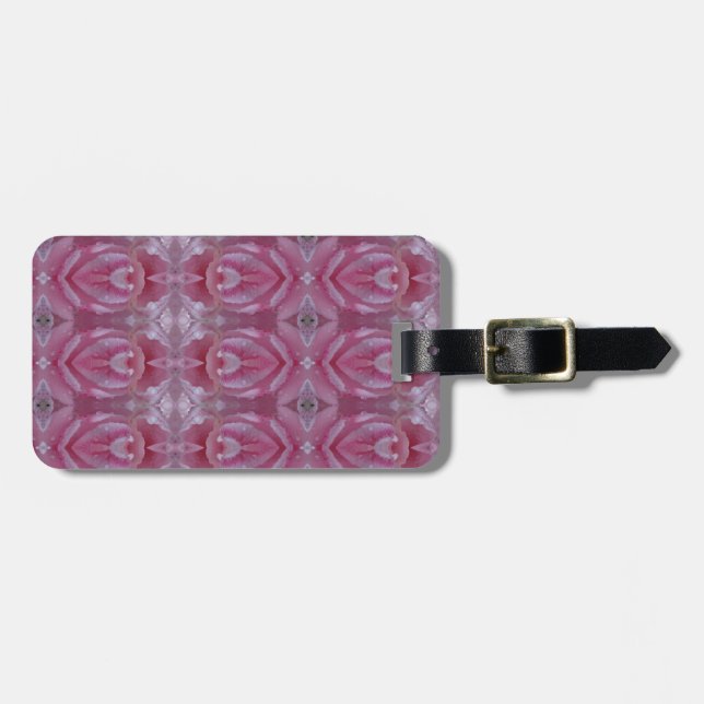 Étiquette À Bagage Tulipe rose Ikat 6 (Devant horizontal)