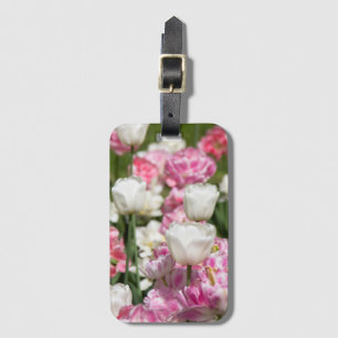 Étiquette À Bagage Tulipes blanches et roses brillantes par jour enso