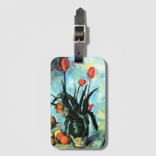 Étiquette À Bagage Tulipes dans un Vase par Paul Cezanne, Art Vintage