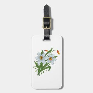 Étiquette À Bagage Tulipes et jonquilles Fleurs