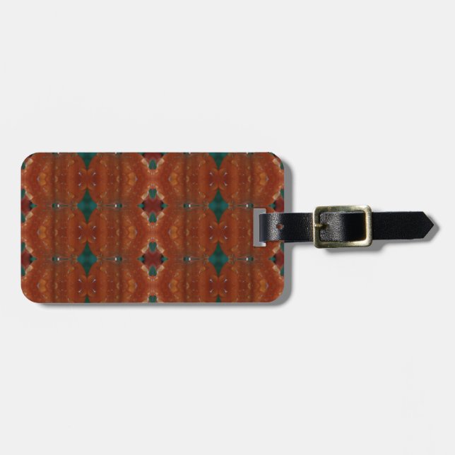 Étiquette À Bagage Turq & Coral Ikat  (Devant horizontal)