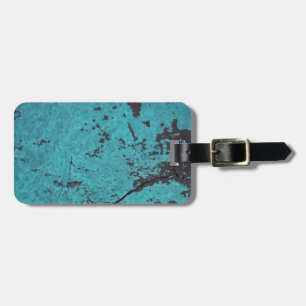 Étiquette À Bagage Turquoise bleu rouillé