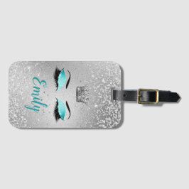 Étiquette À Bagage Turquoise Fabulous Parties scintillant yeux