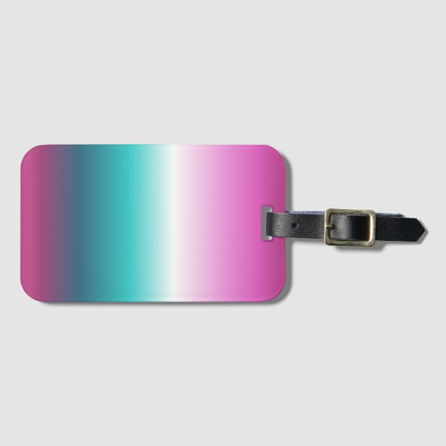 Étiquette À Bagage turquoise rose girly turquoise aqua ombre mermaid (Devant Horizontal)