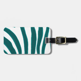 Étiquette À Bagage Turquoise Zebra Stripes Bagages Tags