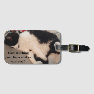 Étiquette À Bagage Tuxedo Chat Drôle Citation Noir et Blanc Chats Fil