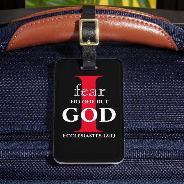 Étiquette À Bagage Typographie Bible Verset ● Je Ne Crainte Personne  (Insitu Rectoal 2)