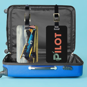 Étiquette À Bagage Typographie de pilote cool et fusée, Amusant, Avia