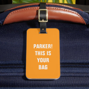 Étiquette À Bagage Typographie minimaliste Cool amusant Nom personnal
