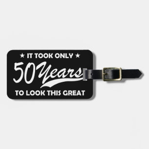 Étiquette À Bagage Typographie Rétro pour 50e Anniversaire Drôle
