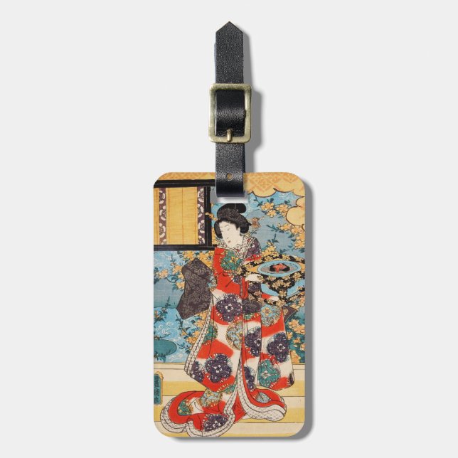 Étiquette À Bagage Ukiyo-e japonais vintage classique Utagawa de (Devant Vertical)