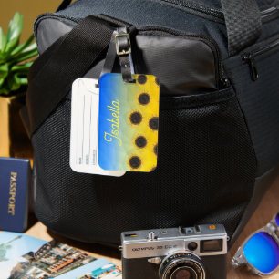 Étiquette À Bagage Ukraine géométrie maillage Tournesols Nom personna