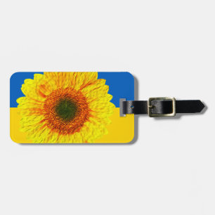 Étiquette À Bagage Ukraine Tournesol & drapeau ukrainien / Fleur