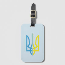 Ukrainien étiquette bleue/jaune de Tryzub de