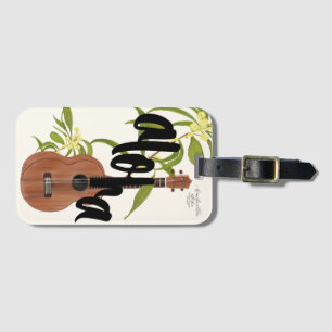 Étiquette À Bagage Ukulélé Koa Aloha Tag