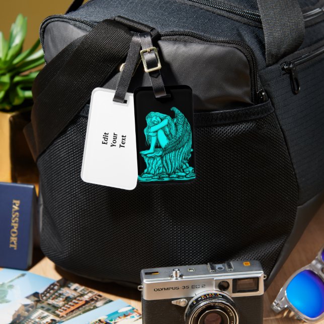 Étiquette À Bagage Un ange endormi sur la pierre (Recto & Verso)