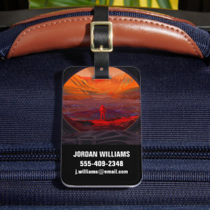 Étiquette À Bagage Un Astronaute Sur Mars