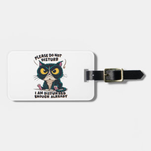 Étiquette À Bagage Un chat grincheux surdimensionné