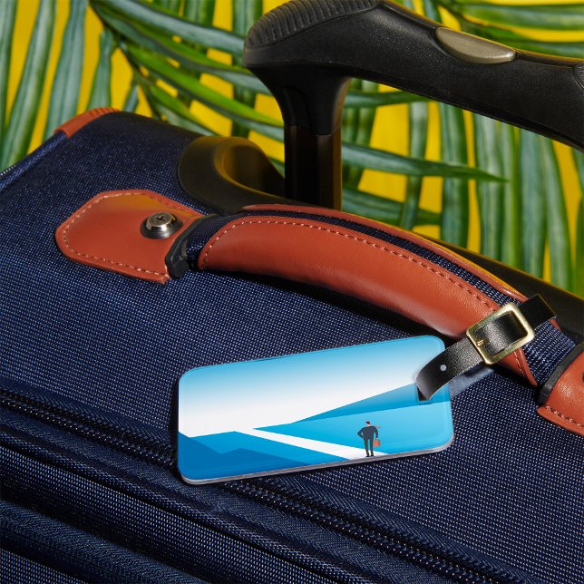 Étiquette À Bagage Un Homme D'Affaires À La Recherche D'Un Chemin D'A (Créateur téléchargé)
