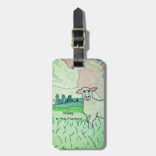 Étiquette À Bagage Un mouton dans le pâturage