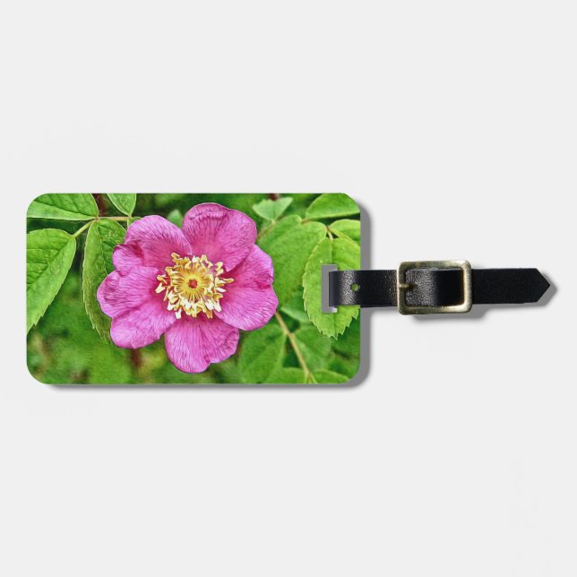 Étiquette À Bagage Un Rose sauvage (Devant horizontal)