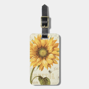 Étiquette À Bagage Un tournesol jaune
