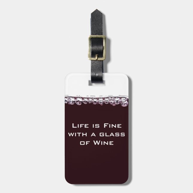 Étiquette À Bagage Un verre de vin rouge (Devant Vertical)