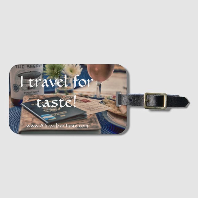 Étiquette À Bagage Un voyage pour l'étiquette de bagage de goût (Devant Horizontal)
