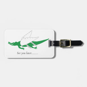 Étiquette À Bagage Une étiquette de bagage Alligator Vert Ailé
