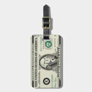 Étiquette À Bagage Une étiquette de bagage de billet d'un dollar des