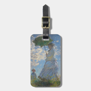 Étiquette À Bagage Une femme avec un parasol   Paysage français